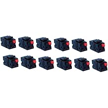 RiteAV Speaker Spring Clip Keystone Jack for Wall Plates - Female to Female - Black - 12 Pack