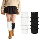 Fypxd Women’s Leg Warmers 2 Pairs – Ribbed Knit Boot Cuffs for Winter, Dance, Yoga & 80s Party Outfits