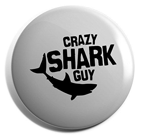 Hippowarehouse Crazy shark guy Badge Pin