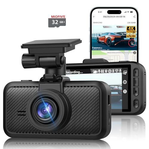 Miofive Car Camera 4K Resolution, 5G WiFi & Bluetooth, GPS Dash Cam, 3' IPS Screen, G-sensor, Night...