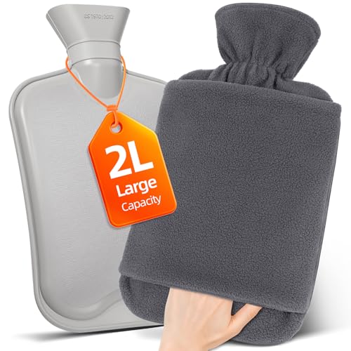 MUPAS Borse Acqua Calda Con Copertura In Pile- 2L Borsa