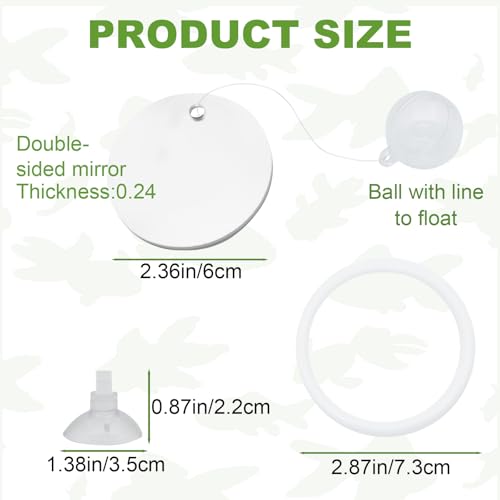 Image of 2 Pcs Betta Fish Exercise Ring and Betta Mirror Set,Betta Ring Enrichment Toys,Betta Toys Suitable for Fish Tank, Betta Tank, Betta Aquarium
