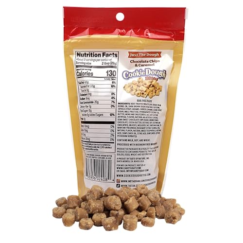 Chocolate Chip and Caramel Cookie Dough Bites, Ice Cream Topper, Movie Night Candy, Resealable Bag, 8.5 Ounces (Pack of 2) - Thumbnail 2