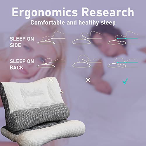 Super Ergonomic Pillow, 2023 New Adjustable Ergonomic Contour Orthopedic Bed Pillow, Suitable For Side, Back, Stomach Sleeper All Sleeping Positions (Gray) #TOP6