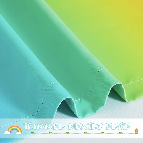 Nicetown Colorful Rainbow Bedroom Curtains, Home Decoration Blackout Curtains For Girls Room Decor, Window Drapes For Girly Nursery Kids Daughter Room (Dark Rainbow, 52 X 63 Inch Length, Set Of 2) #TOP4