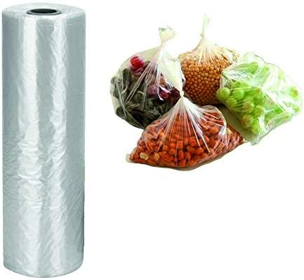 500 Polythene Bags on a Roll Fruit Vegetable Clear Plastic Butchers Counter Bags Polythene Counter Bags