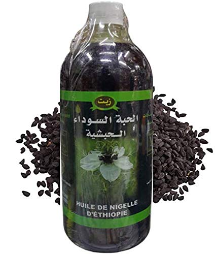 Huile de Nigelle d'Ethiopie 1L Haute Qualité 100% Naturelle/Huile de Cumin noir - Pressée à froid - Alimentaire - Cosmétique - Sweet Sunnah Cover