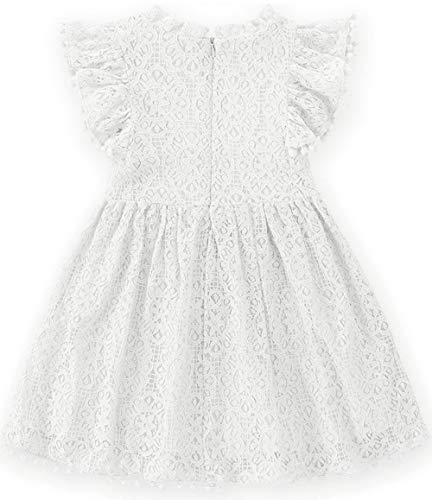 Image of Toddler Girls Lace Tulle Dress Baby Girl Elegant Flutter Sleeve Party Princess Dresses