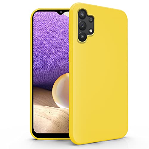 N Newtop Cover Compatibile Con Samsung Galaxy A32 4G, Custodia Tpu Soft Gel Silicone Ultra Slim Sottile Flessibile Case Posteriore Protettiva (Giallo)