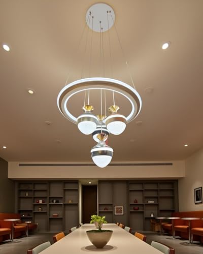 Image of LED Chandelier for Living Room, Hanging Lamp for Bedroom, Hanging Light for Home Decoration (RGB) (CH52)