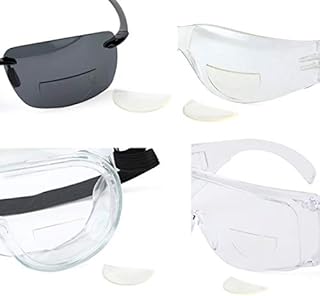 4 Pack, 1.00 Great View Reusable Stick-On Bifocal Lenses Reader Magnifying Adhesive Reading Lens Sticker Sport Sunglass Safety Glasses Magnifier Add On Goggles (4 Pack, 1.0)