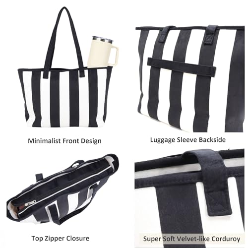 Bolso Tote de Pana para Mujer con Compartimento para Laptop miniatura 5