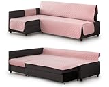 Milica Funda Acolchada Compatible con Sofa Cama Esquinero Friheten de IKEA | Protector Lavable y Elegante | Válido para Chaise Longue Izquierda o Derecha | Fabricado en España | Color: Rosa