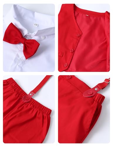 Image of A&J DESIGN Toddler Boys Formal Clothes Suspender Outfit Dress Suit 12M - 6Y