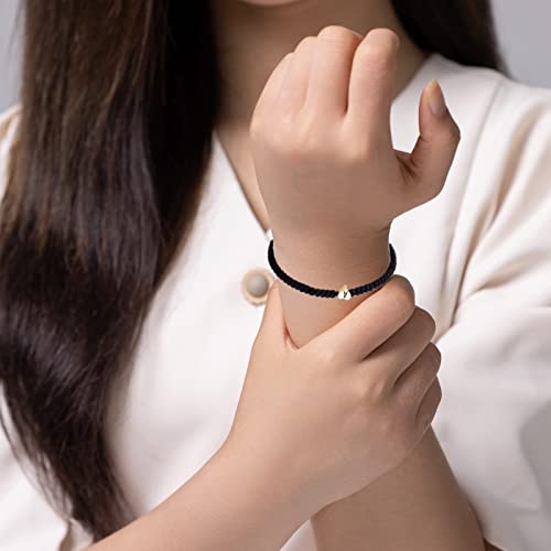 Initial Bracelets For Women,A-Z Bracelets Braided Men Teen Girls Boys Handmade,26 Initial Bracelet Heart Letter Woven Braceletdaintymother's Day Mom Christmas Gifts Valentine's Day Jewelry (Black, C) #TOP5