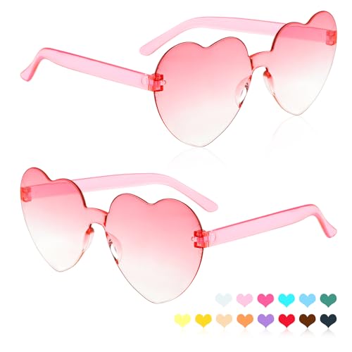 Rinacci Pink Heart Sunglasses Heart Glasses Pink Sunglasses For Women Fashion Funny Sunglasses Cute