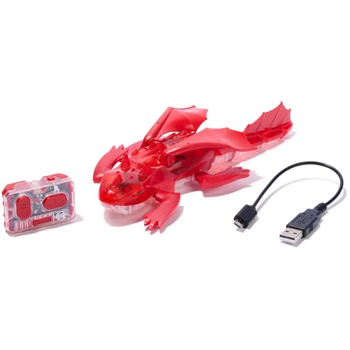 HEX Bots Remote Control Dragon, Rechargeable Robot Dragon Toys for Kids, Adjustable Robotic Figure Toys for Boys & Girls Ages 4 & Up, Red by HEX BOTS - Used condition - US$14.33