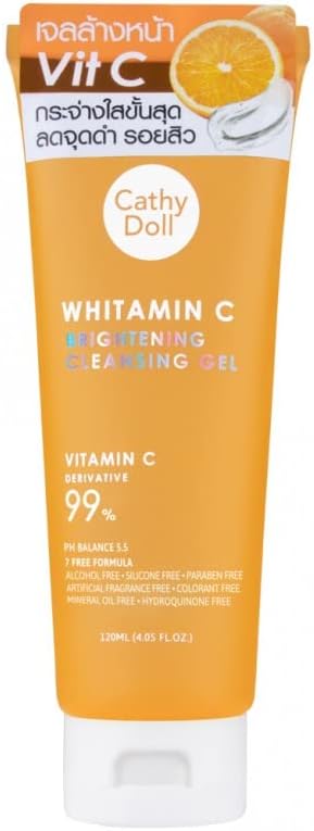 Cathy Doll Whitamin C Brightening Cleansing Gel for Men and Women, 120Ml