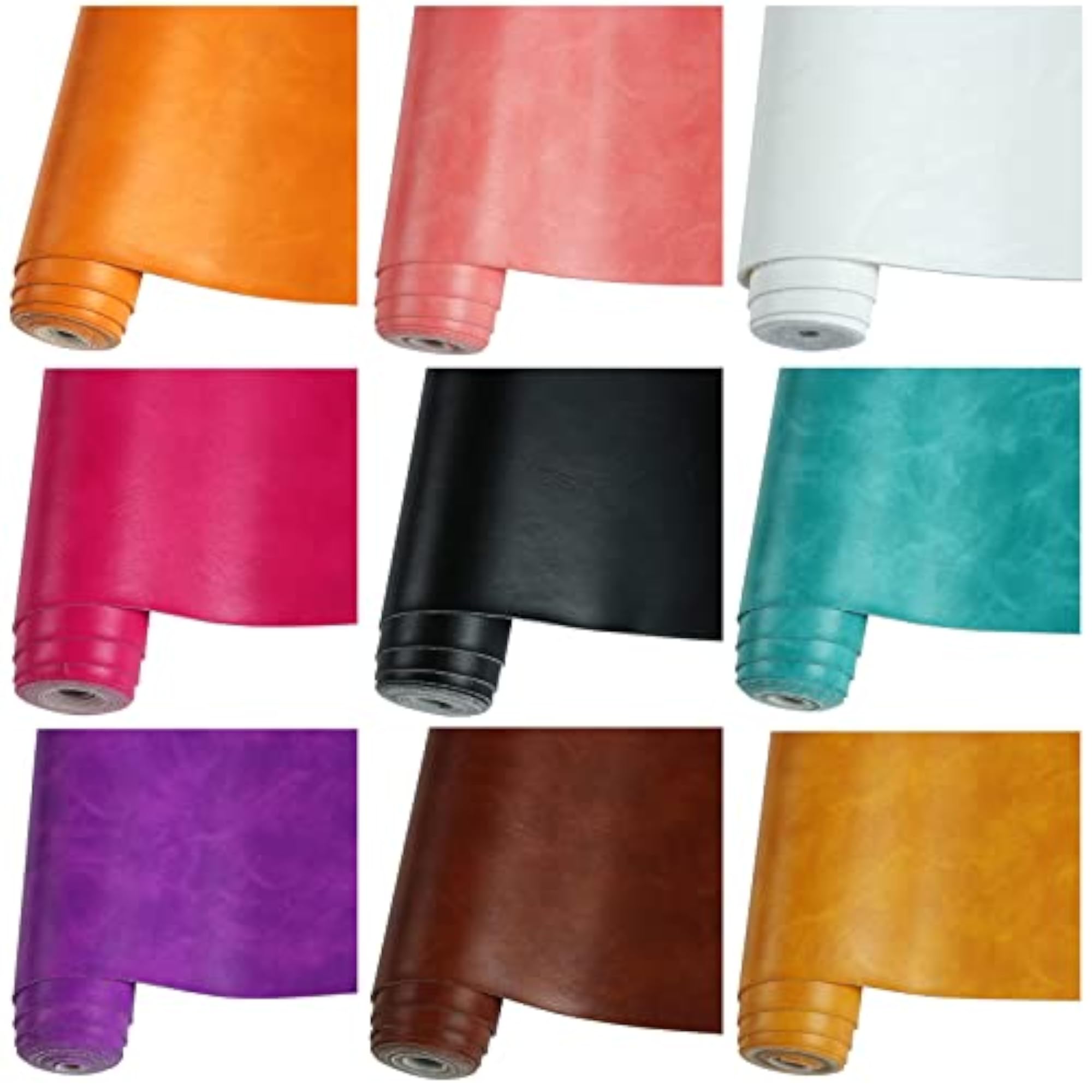 Solid Color Green Faux Leather Roll for Crafting