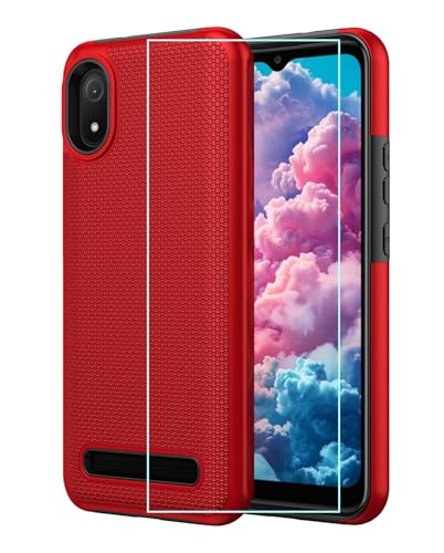 Aulzaju Phone Case for Cloud Mobile Stratus C8 with Screen Protector Red