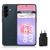Samsung Galaxy A37 5G, Smartphone Android, 256 Go, Chargeur Secteur Rapide 25W Inclus, Smartphone d�verrouill�, Vert fonc�, Version FR