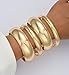Chunky Gold Bangle Bracelets for Women, Dainty 14k Gold Plated Big Stackable Bangles Set, Trendy Cuff Bracelet Stack Fashion Jewelry Gifts (4 pcs chunky gold bangles)