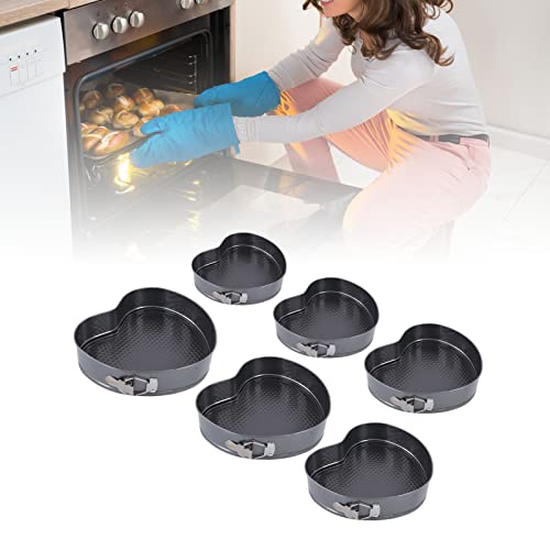 Springform Pan Heart Shape Mini Cheesecake Pan Set Of 6, Cake Pan Heart Baking Molds Accessories With Spring Buckle,Air Fryer & Christmas,Valentine's Day Baking #TOP4