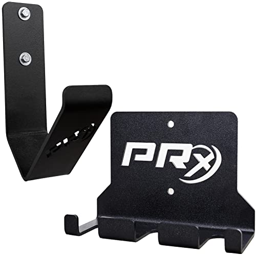 PRx Performance Three Olympic Barbell Hanger & Gym Battle Rope Holder Wall Mounted USA Made Home Garage Gym Storage