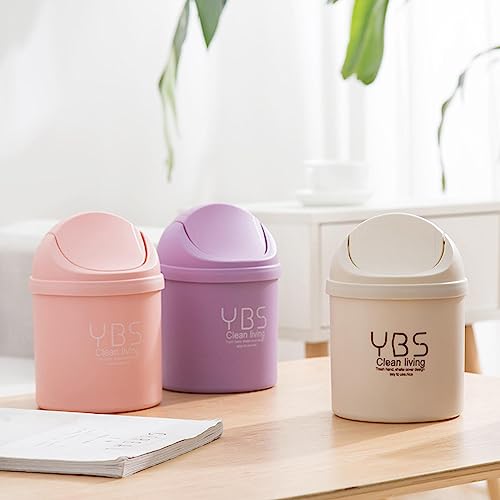 Mini caneca de basura para escritorio, blanco miniatura 3