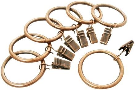 anello Premium Clip Rings for Drapery Rod - Made of Extra Thick Solid Iron Capable of Holding Heavy Curtains and Drapes - Set of 14pcs - Antique Bronze