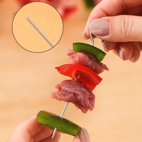 Air Fryer Skewer Stand Thicken 304 Stainless Steel Vertical Barbecue Rack with 26 Skewers Air Fryer Accessories for Kitchens Cooking BBQ Kabobs (1) by ANQIA - Used condition - Image 7