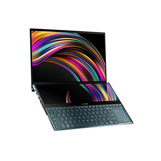 Asus ZenBook Pro Duo UX581 15.6" 4K UHD NanoEdge Bezel Touch, Intel Core i7-9750H, 16GB RAM, 1TB PCIe SSD, GeForce RTX 2060, Innovative Screenpad Plus, Windows 10 Pro - UX581GV-XB74T, Celestial Blue