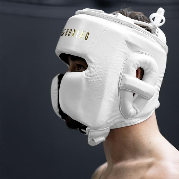G-Boxing Italia 100 Cheek Headgear - Ultra-Durable Leather Material, Layered Padding Protection Headguard for Boxing, MMA & Martial Arts, Men and Women’s