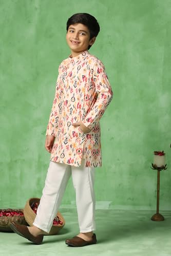 Image of Fashion Dream Boy's Cotton Blend Printed Kurta Pant Set|Kurta Set|Kurta And Pant Set|Kids Ethnic Set|Ethnic Set