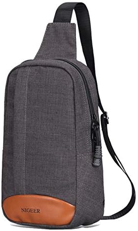 Xennos Waist Packs - EURCOOL Canvas Finish Men & Women Chest Bag Travel Crossbody Bags Fashion Single Shoulder Messengers Bag n81701 - (Color: Dark Grey)