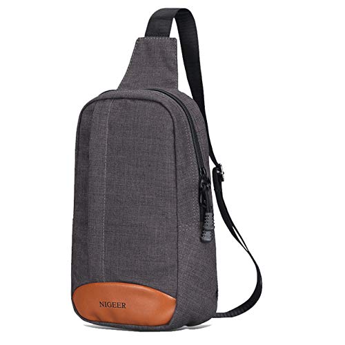 Xennos Waist Packs - EURCOOL Canvas Finish Men & Women Chest Bag Travel Crossbody Bags Fashion Single Shoulder Messengers Bag n81701 - (Color: Dark Grey)