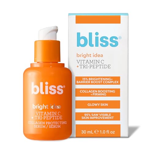 Bliss Vitamin C + Tri-Peptide Bright Idea Serum – 15% Brightening + Barrier Boost Complex for Radiant