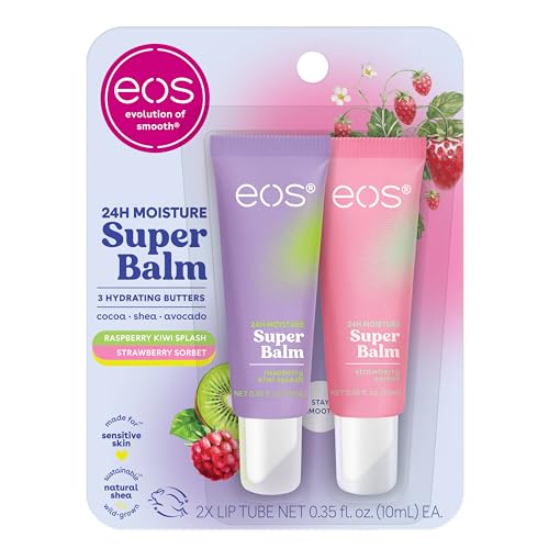eos 24H Moisture Super Balm - Birthday Cake, Lip Mask, Day or Night Lip Treatment, Made for Sensitive Skin, Nourishing, Shea Butter, 0.35 fl oz