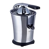  PRIXTON - Exprimidor Electrico de Naranjas Automatico, Exprime Zumos Fácilmente con 160 W de Potencia y 800 ml de Capacidad, Negro/Acero Inoxidable, Medidas 31x20x32 cm  XP1 (Reacondicionado)