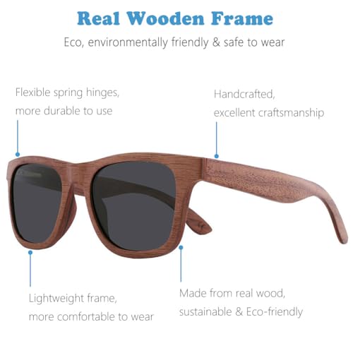 Polarized Wood Sunglasses Men, Wooden Bamboo Sunglasses for Women2