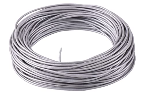 Konmay 25 Yards Solid Round 2.0Mm Metallic Silver Gray Genuine/Real Leather Cord Braiding String (2.0Mm, Metallic Silver Gray) #TOP1