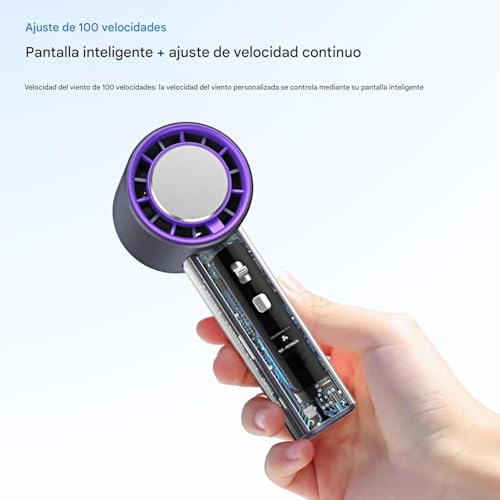 Ventilador de mano recargable para senderismo y pícnic con 100 velocidades 5