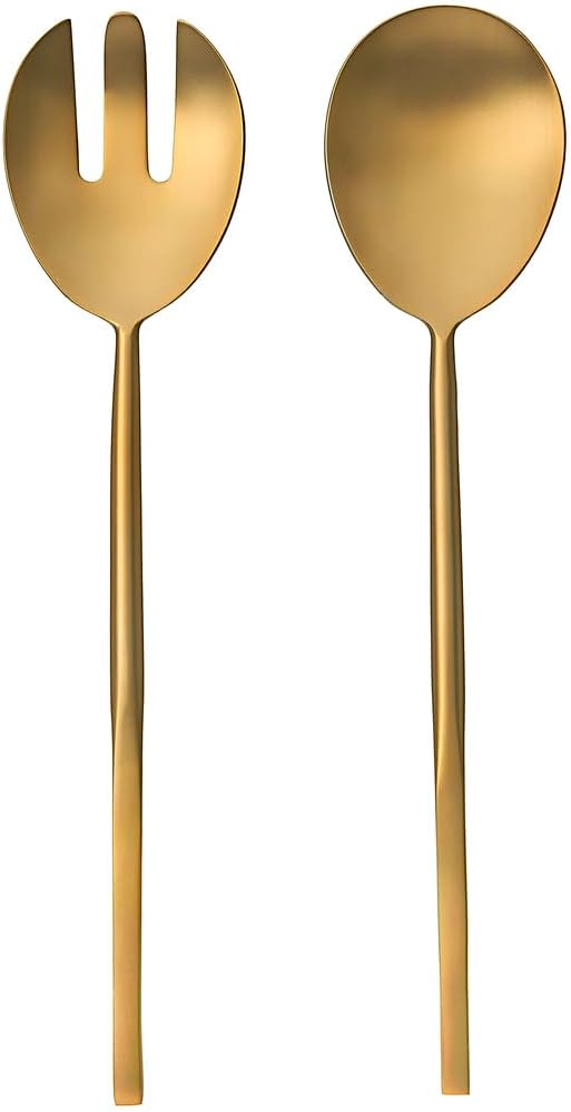 Matte Gold Salad Servers by Godinger