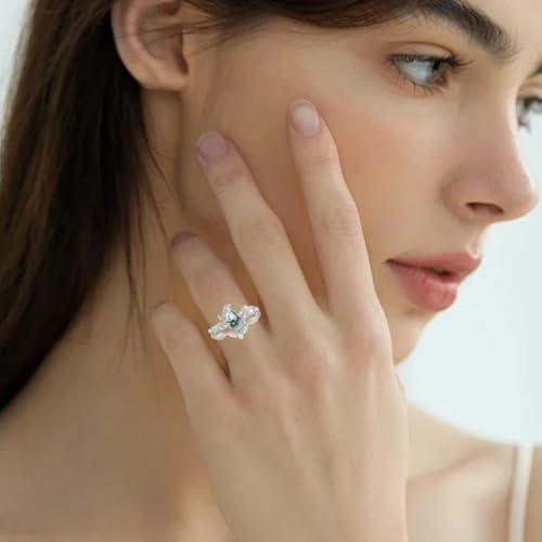 Natural Moss Agate Ring Set for Women with Moissanite 1CT Center Kite Cut Natural Moss Agate Wedding Ring Set Leaf Engagement Ring Set 925 Sterling Silver 10K 14K 18K Gold2