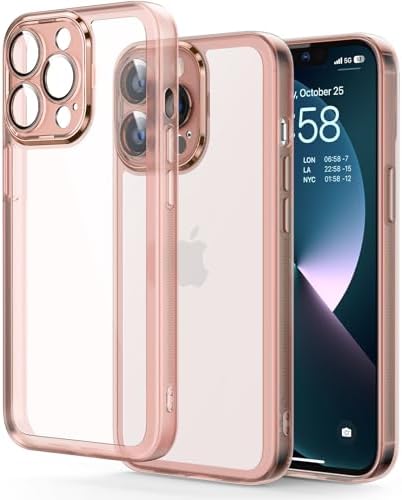 Honeyview Colored Clear Case for iPhone 13 Pro Max with Matte Border, Non-Yellowing, Shockproof, Armour Phone Cover for Apple iPhone 13 Pro Max 5G - Black