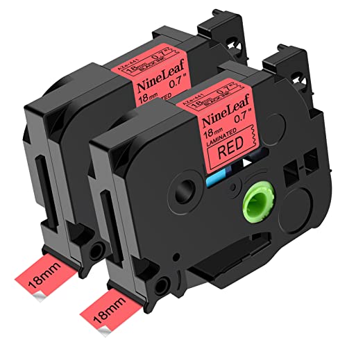 Nineleaf 2 Pack Compatible For Brother P-Touch 18Mm Tze Red Tape Tz-441 Tz441 Tze-441 Tze441 0.7 Inch 3/4'' Label Maker Tape Black On Red Label For Pt-D400Ad Pt-D600 Pt-P710Bt Pt-P700 Pt-1890 Pt-1750 #TOP2