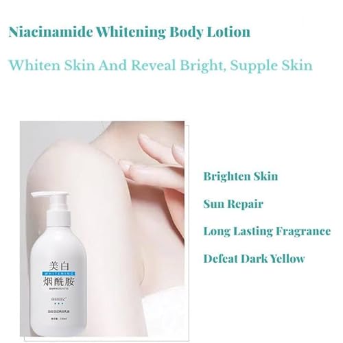 Crema hidratante corporal con Niacinamida, 250ml Niacinamida loción corporal blanqueadora refrescante hidratante Reparación de la piel crema corporal para brazos y piernas - imagen 6