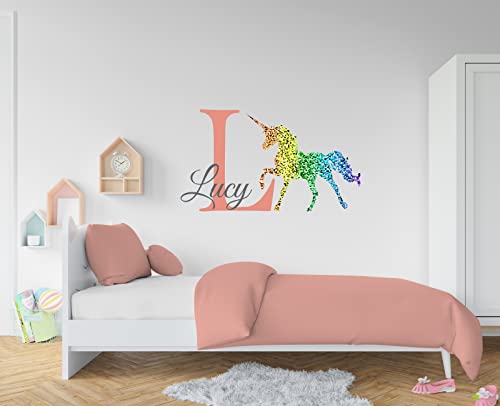 Vinilo decorativo unicornio para pared habitación niña miniatura 4