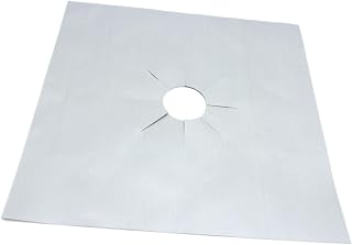 Veemoon Revestimiento Reutilizable para Horno 6 Piezas Color Plateado para Quemador de Estufa de Gas con Revestimiento de Ptfe Fibra de Vidrio Orificio Precortado para Encimera de Gas