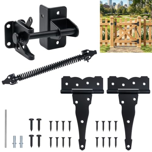 INZCHAIN gate hardware kit with gravity latch and closing spring